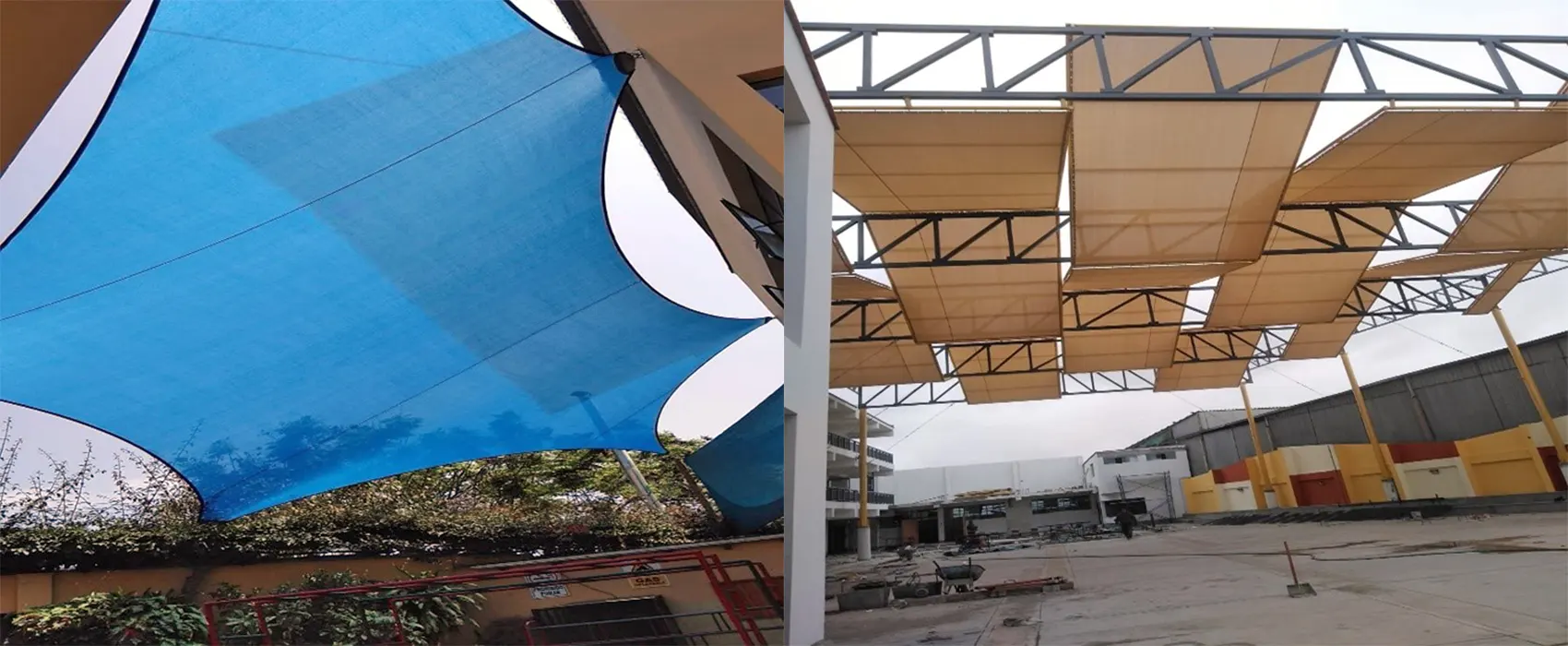 Instalación de coberturas metálicas y mallas sombra